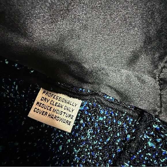 St. John Collection by Marie Gray Knit Blazer Black Blue Metallic Tweed Size 4 - Picture 5 of 13
